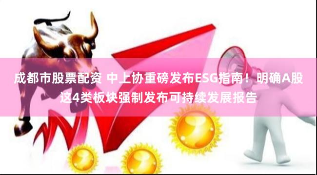 成都市股票配资 中上协重磅发布ESG指南！明确A股这4类板块强制发布可持续发展报告